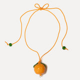 Orange Glass Pendant Necklace