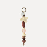 BEADED CHARM - Soft Pink & Ecru and Wood