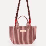 Micro Tote - MERLOT STRIPE